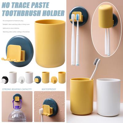 Mouthwash Cup Toothbrush Storage Household Washbasin Free Punching Rack Bathroom Supplies