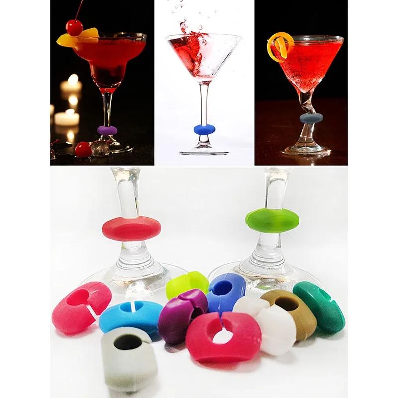 Popular Silicone Red Wine Glass Marker Charm Drinking Identification Cup Labels Tag Signs Party Supplies