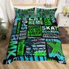 Bicycle Duvet Cover Set Motocross Racer Bedding Set King Size Mountain Bike Comforter Cover Extreme Speed Sports Bedspread Cover