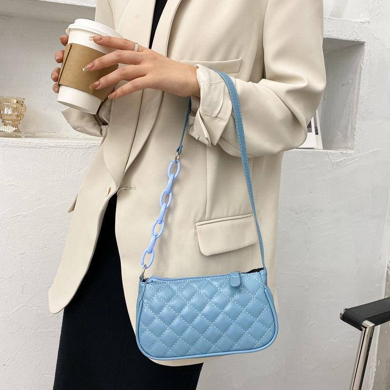 High-grade Bag Women's New Fashion Rhombus Single Shoulder Underarm All-match Niche Texture Chain Messenger Bag