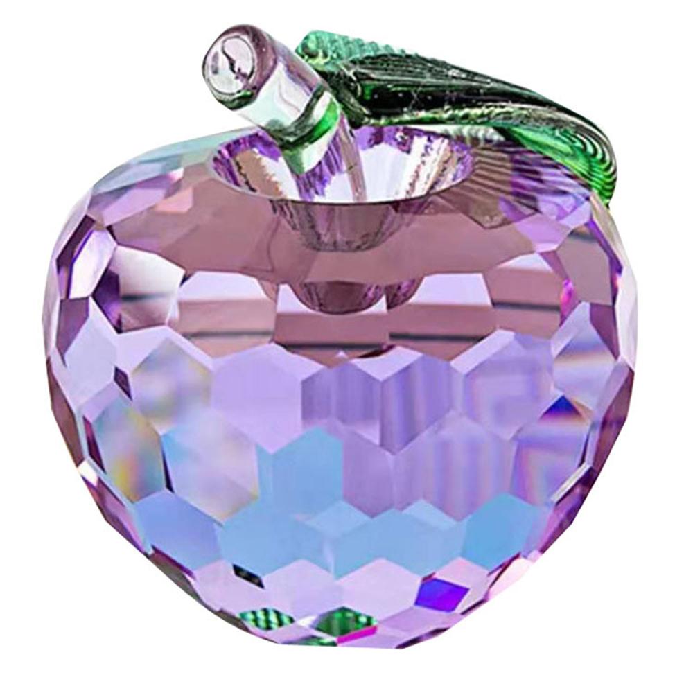 Crystal Apple Apple Figurines Sculptur Souvenir Ornaments Glass Fruit Apple Model Christmas Gift Home Decoration Accessory Gift