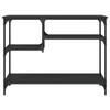 Console Table with Shelves Black 100 x 35 x 75 cm