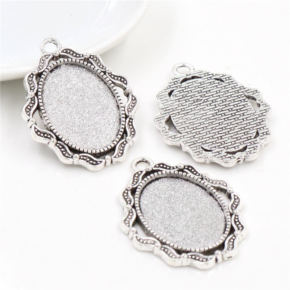 10 pièces 18x25mm Taille intérieure 3 couleurs Style classique Cabochon Camée Base Monture Charms Pendentif Bijouterie