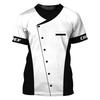 Mens Short Sleeve 3D Print T-shirt Chef Uniform Cook Food Service Tops for Hotel Restaurant Kitchen Canteen Cake Shop Bakery