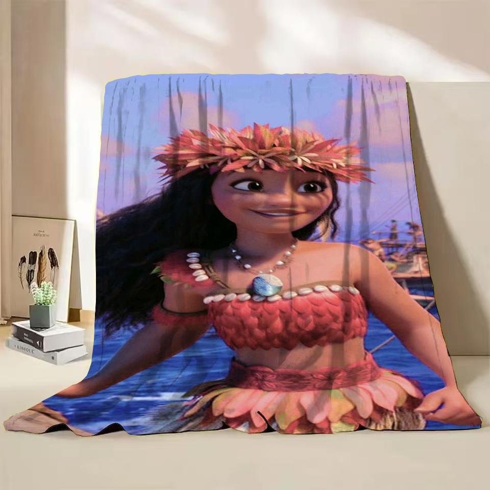 Disney Moana Duffy Flanel Worpdeken voor Bed Sofa Thuis Slaapkamer Kantoor Reizen Kinderdeken Kinderen Winter Warm Cadeaus