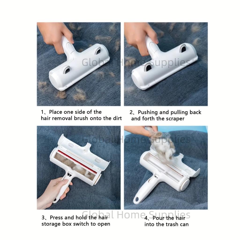 Cat Hair Remover Brush Large Pet Fluff Roller Portable Washable Cat Dog Lint Furniture Sofa Cleaning Tool Reusable Self-cleaning