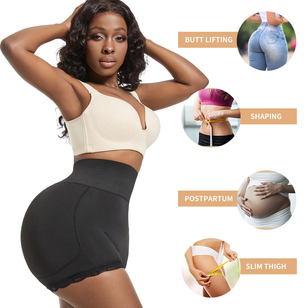 Zvednutí zadku Shapewear Spodní prádlo Falešný zadek Polstrovaný Booty Lifter Šortky Vysoký pas Trenažér Body Shaper Hip Enhancer Kalhotky na kontrolu bříška
