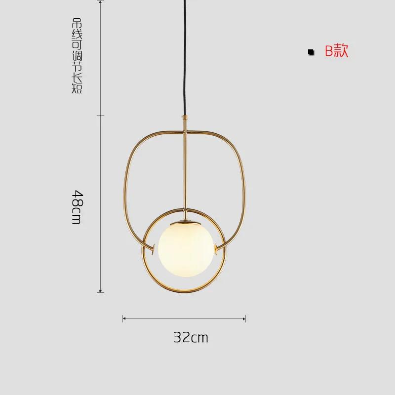 Modern Bar E27 Led Pendant Lights Cafe Gold Metal Glass Globe Led Hanging Lamp Bedside Hanging Light Droplight Fixtures Lamp