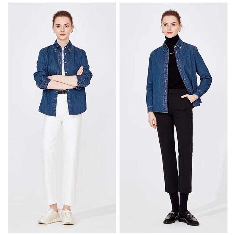 Navigare Women s Solid Long-Sleeve Casual Business Shirt L