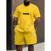 Men's Plus Size T-shirt Set Summer Short-sleeved Shorts Suit Fashion Classic Retro Print Suit Casual and Breathable Suit for Man