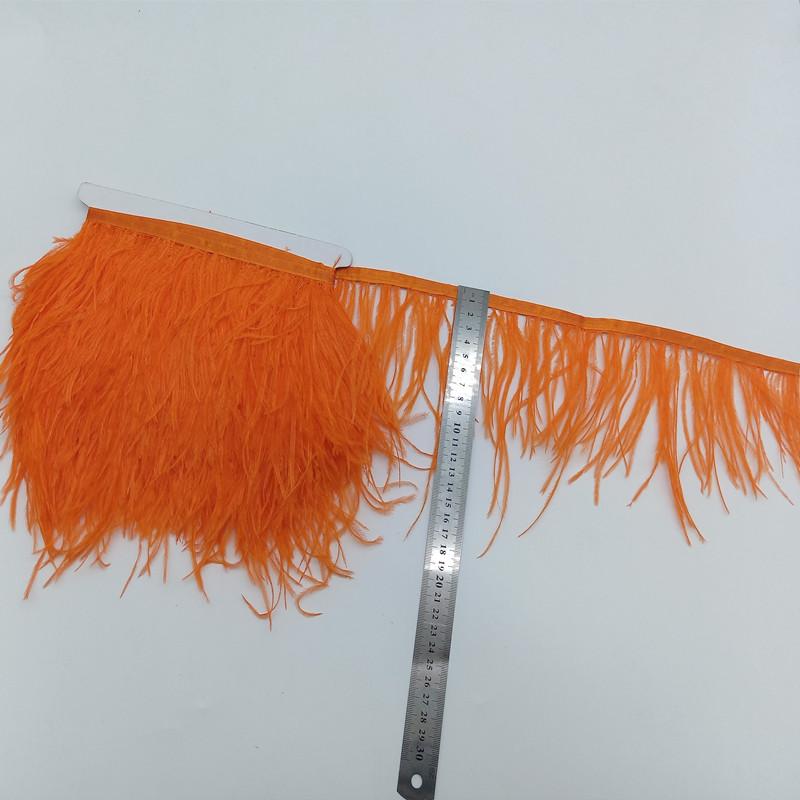 Feather1meter Dyed Colorful Ostrich Feathers Trim Ribbon for Dress Clothing Decoration Sewing Needlework Handicraft Accessories10-15cm
