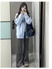 Winter 2025 Women's High-Waisted Pink Fleece-Lined Micro-Flare Sweatpants - Petite Size.