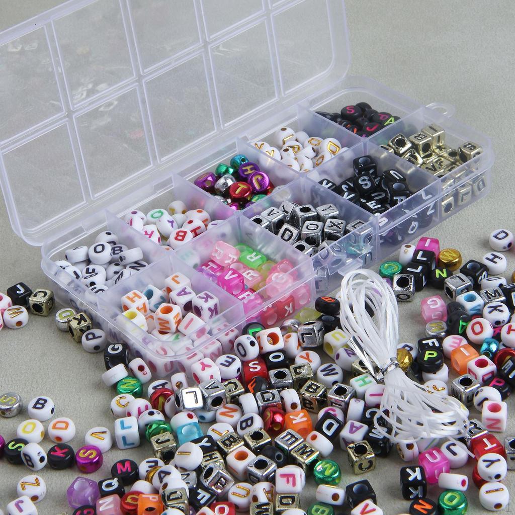 Spacer Beads Letter Boys Girls Crafts 2M Cable Loose Kids Set for Keychain