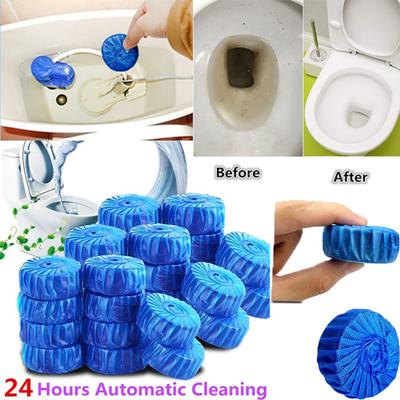 Liannian 10Pcs Automatic Bleach Toilet Bowl Tank Stain Remover Blue Home Detergent Cleaner