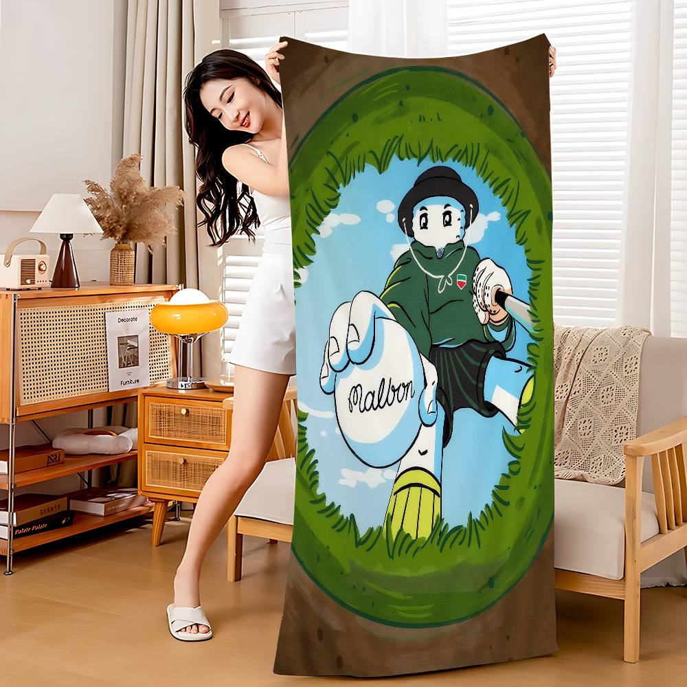 L-Leisure M-Malbones Golf Beach Towel Cartoon Cute Summer Kids Large Bath Pool Beach Towel Microfiber Absorbent For Swimming