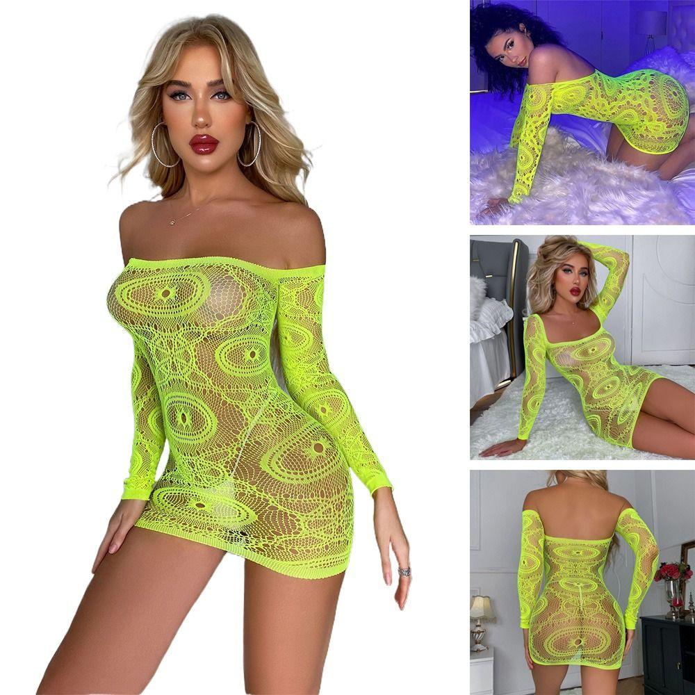 

Ночная одежда Подвязки Комплект Зеленое платье Ночное белье Женское белье Сексуальное кружево Babydoll Сексуальное нижнее белье