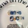 Cute Hand-Painted Press-On Nails Short Square Cat Eye Design Sweet Ins Style Nail Art Women