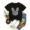 Easter Rabbit Graphic Short Sleeves Sports Tee, Round Neck Workout Causal T-shirt Top, Women's