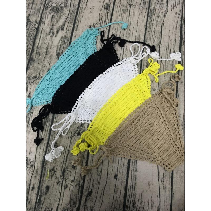 Γυναικείο μαγιό μπικίνι με πλεκτό κέντημα στο χέρι, σέξι, ξεχωριστό μαγιό για παραλία