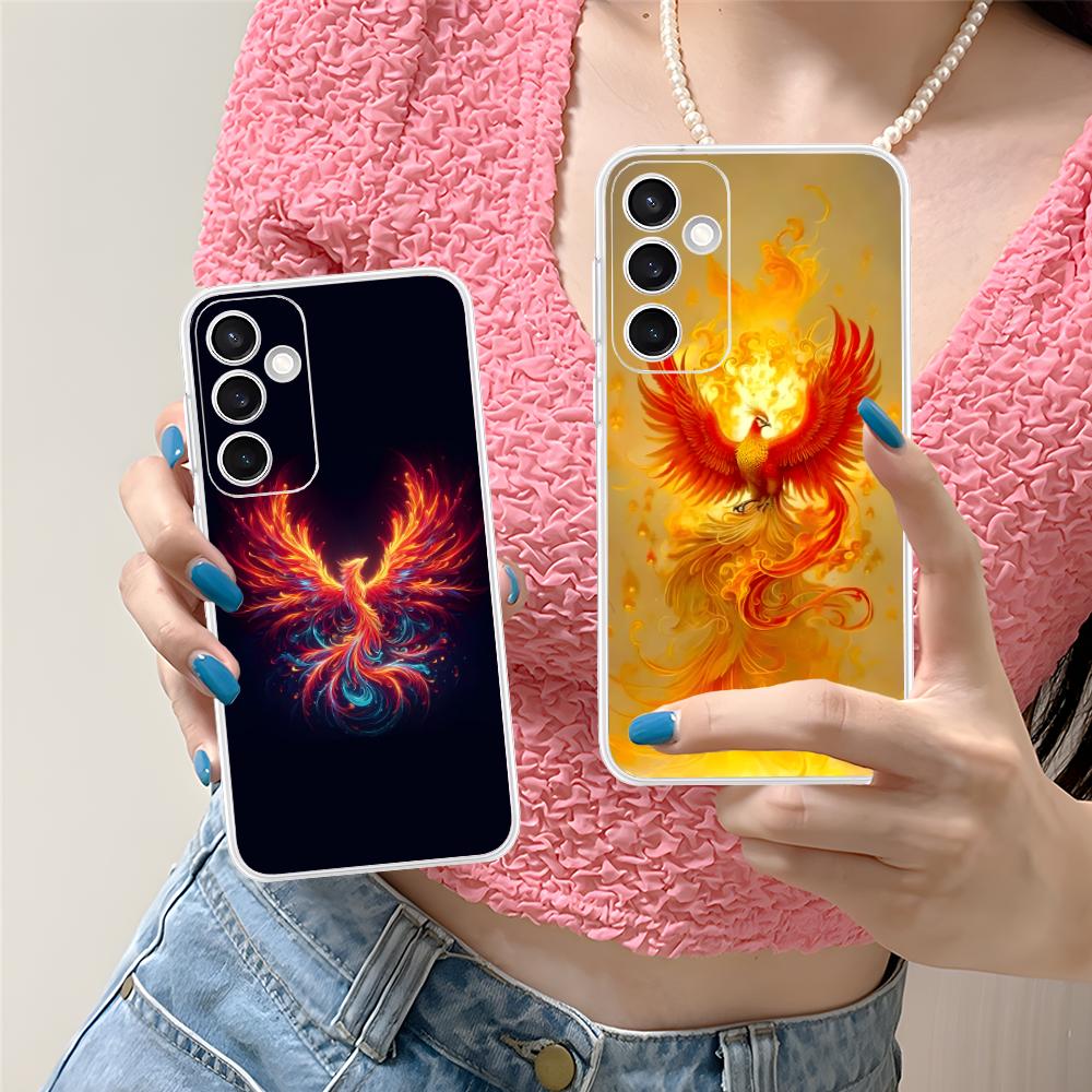 Luxury Phoenix Mobile Cell Phone Case for Samsung Galaxy S25 S24 S23 S22 S21Plus FE Ultra Clear Colorful Cover Cellphones Pretty