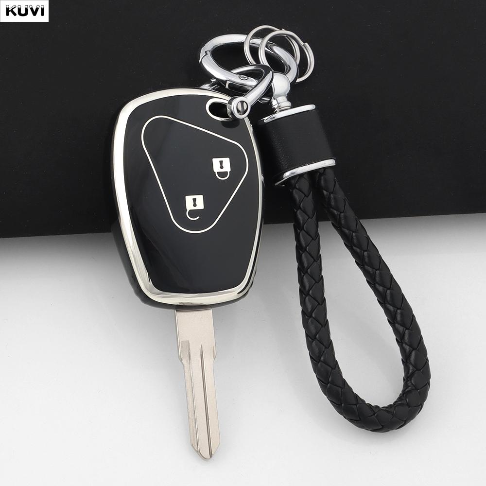 Fit For Renault Trafic Clio Duster Logan Dacia Sandero Fit For Nissan Terrano Almera Fashion Tpu Auto Key Fob Cover Case Protector Key Ring