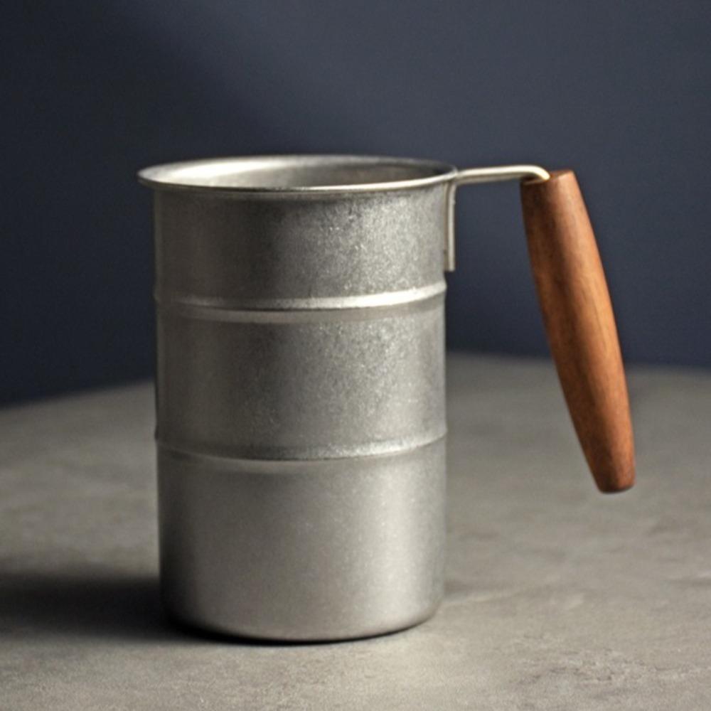 Stainless Steel Vintage Wine Mug Oil Barrel Design Coffee Cup Cold Drinks Mug  Outdoor Use