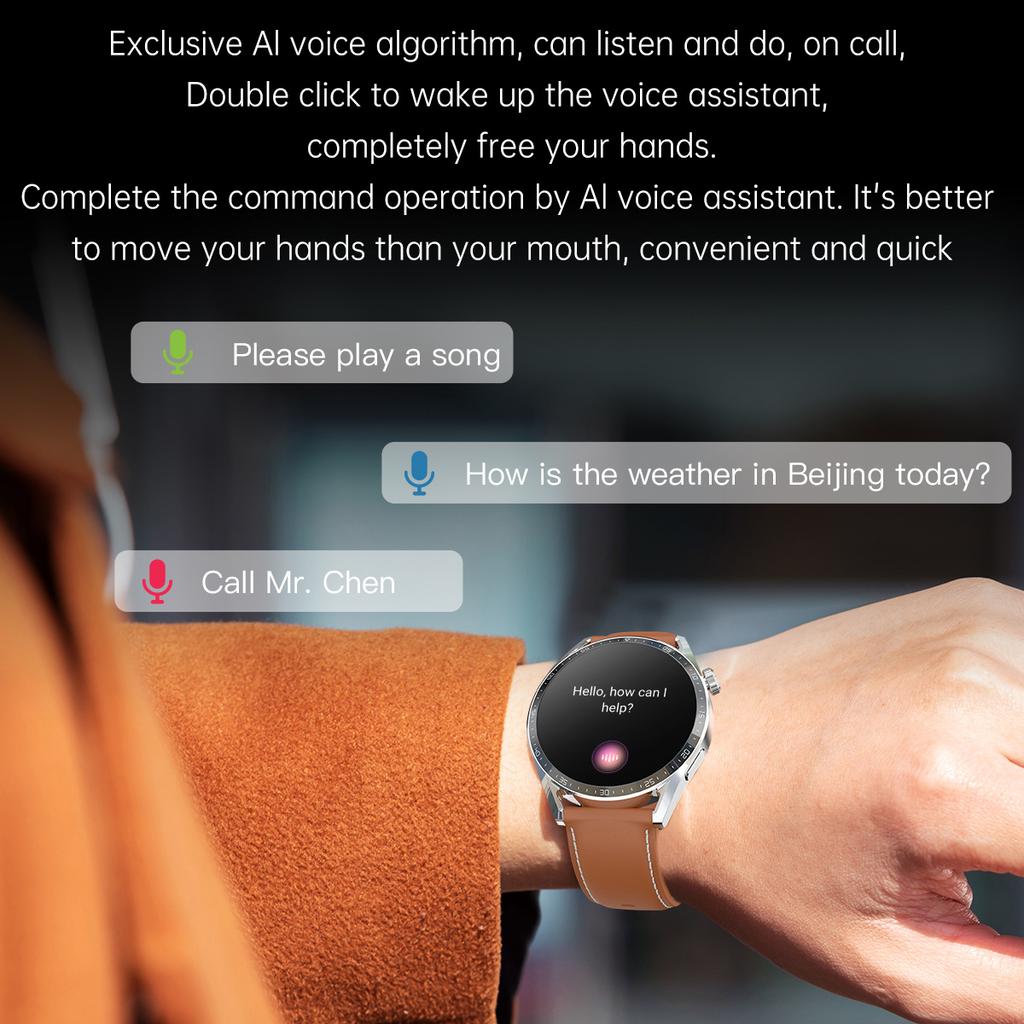 Men Blue Tooth Call Gt3 Smart Watch Ai Voice Assistant Heartrate Wireless Charging Nfc Women Smartwatch For Xiaomi Huawei