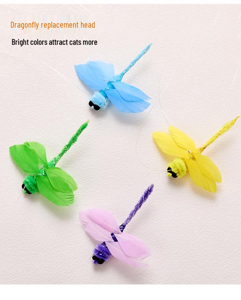 Dragonfly Feather Cat Teaser Replacement Head Toy