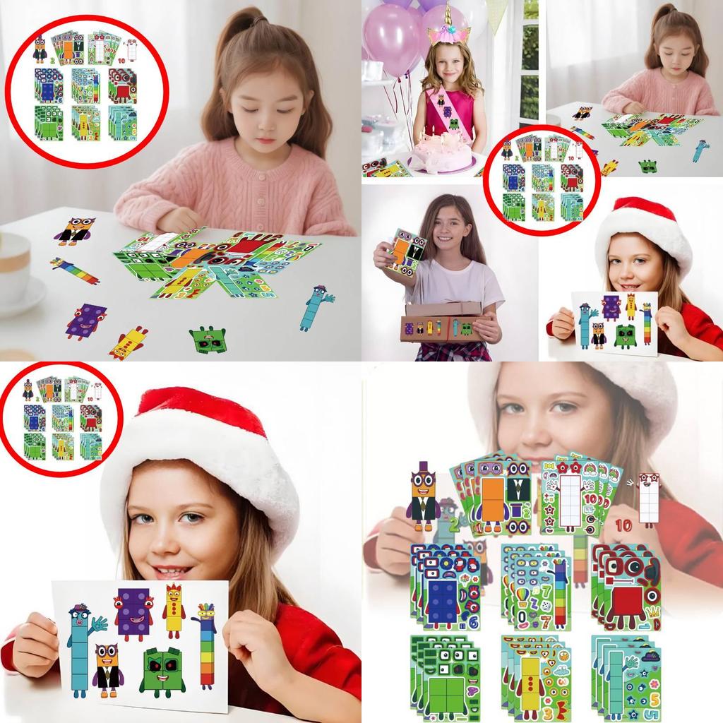 Cute New Digital Building Blocks Interactive Puzzle Stickers For Kids Fun Playtime