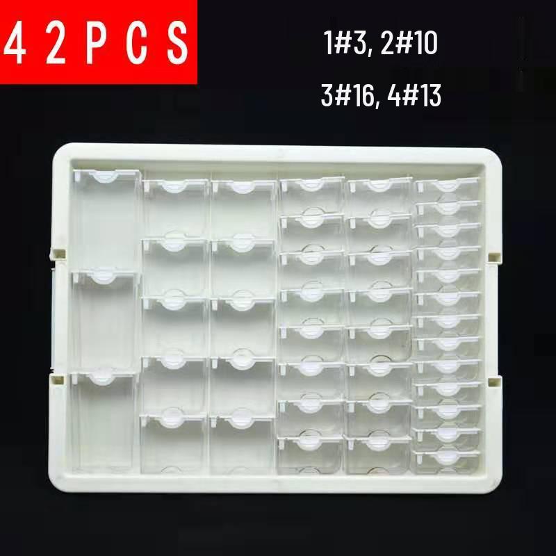 Glass Seed Bead Organizer: 64-Compartment Transparent DIY Jewelry Storage Box