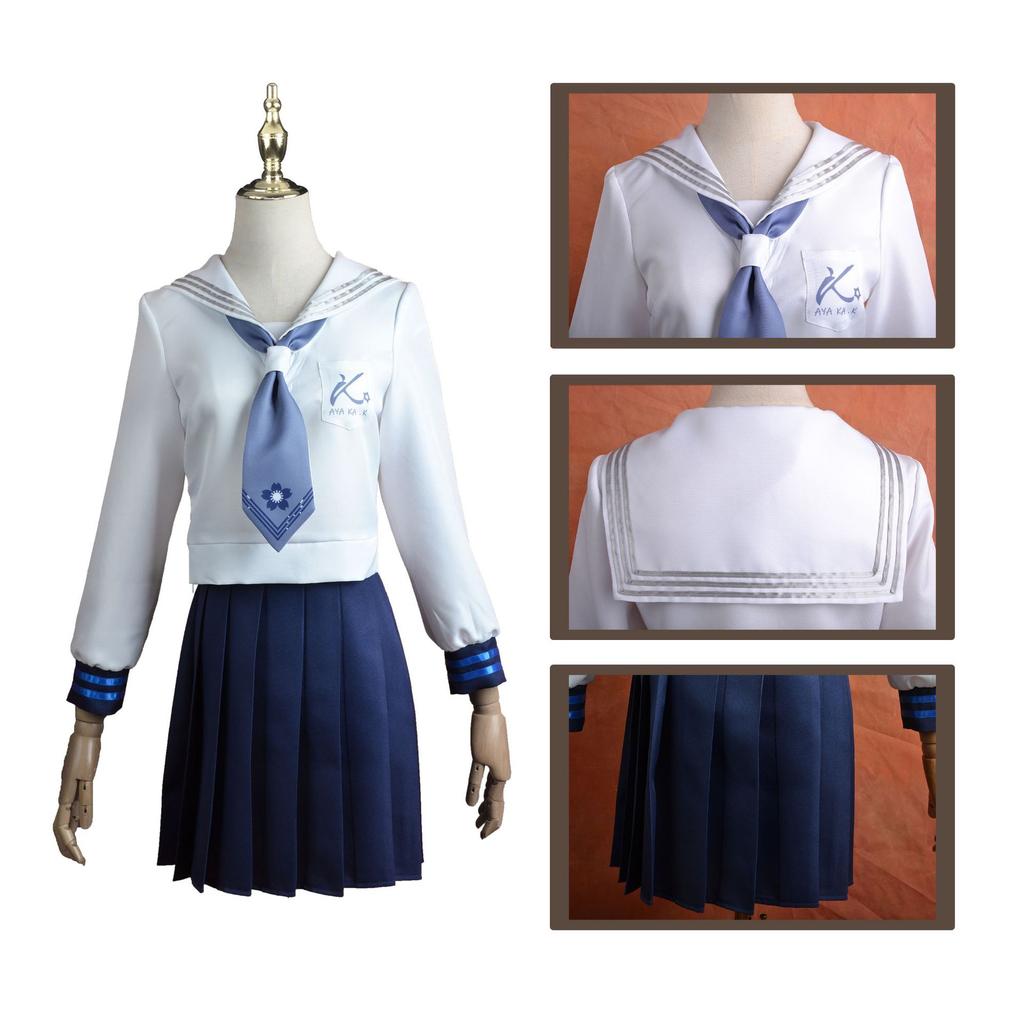 Genshin Impact Cos Costume Joy Tea Linkage Kamisato Ayaka JK Costume Shenli Lingren Cosplay Full Set Of Animation Cos