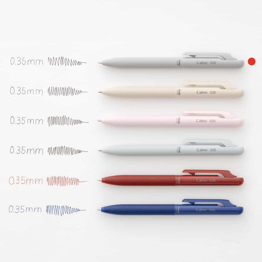 PENTEL Calme Kugelschreiber, Ölbasis, 0,35 mm, Grau, 10er-Pack BXA103N-A (10)