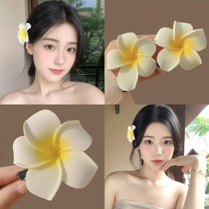 Fairy Egg Flower Hair Clip - Floral Hairpin for Girls' Beach Vacations and Photos