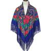 Women Luxury Floral Printed Shawl Scarf For Woman Square Babushka Handkerchief Head Wraps Cardigan  Bohemia Retro Fringed Cape