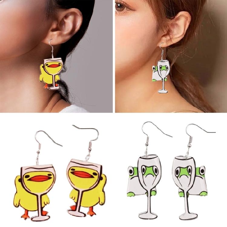 Unique Duck Dangle Earrings Fashionable Alloy Jewelry Duck Ear Pendants Perfect for Birthday and Theme Parties