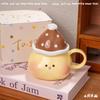 Cute Yellow Dog Cartoon Ceramic Mug with Lid