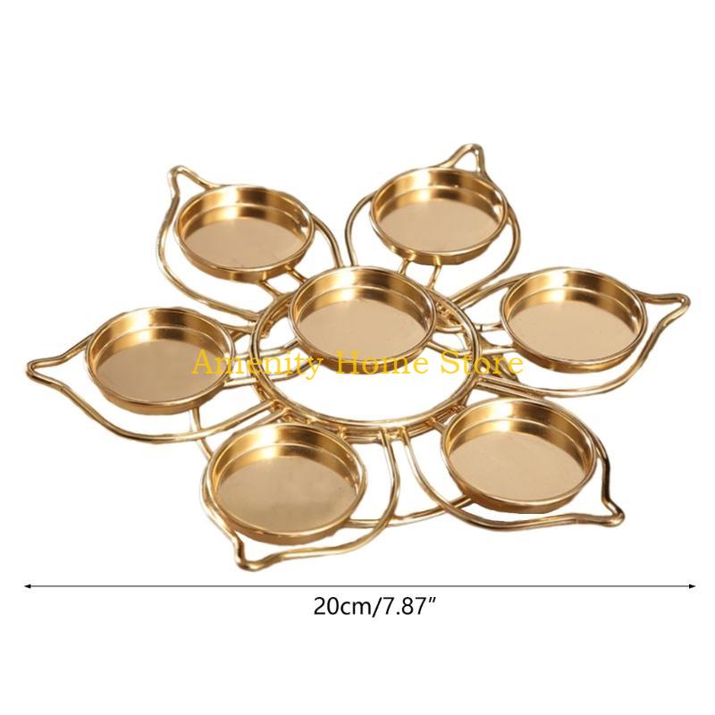 F26C Butter Lamp Holder Pure Copper Candlestick Candle Holder Seven Star Lamp Holder Lotus Buddha Lamp Base