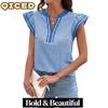 Women's Fashion Casual Short Sleeve V-Neck Blouses & Shirts