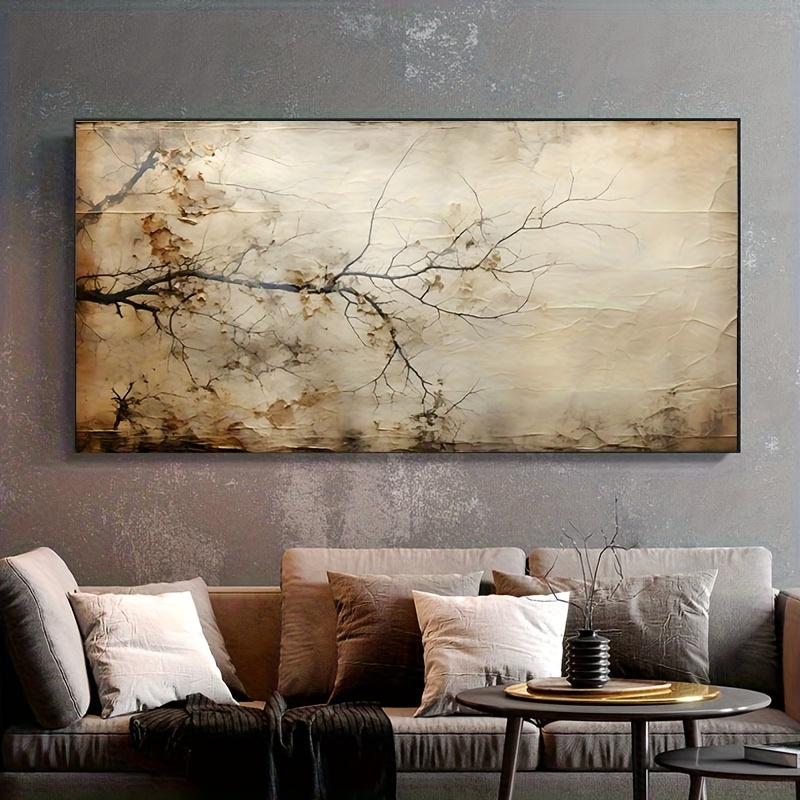 Gerahmte Abstrakte Wandkunst, Weiße Goldene Minimalistische Wandkunst Drucke Dekor für Wohnzimmer, Büro und Schlafzimmer Geschenke