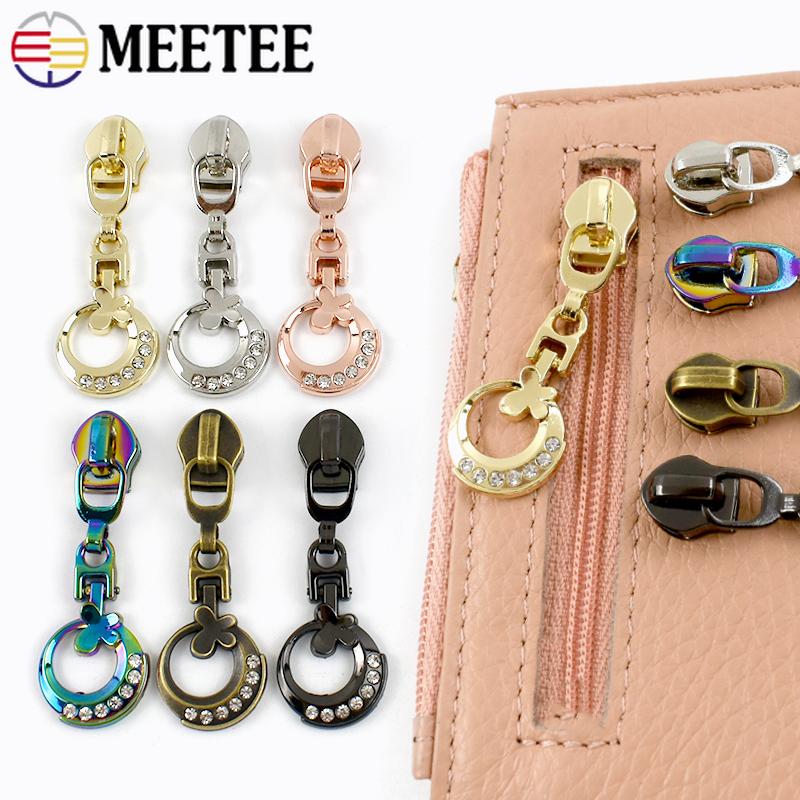 Meetee 5/10/20Pcs 5# Zipper Sliders for Nylon Zip Tapes Sewing Zippers Puller Closure Ziper Clothes Bag Zips Repair Accessories
