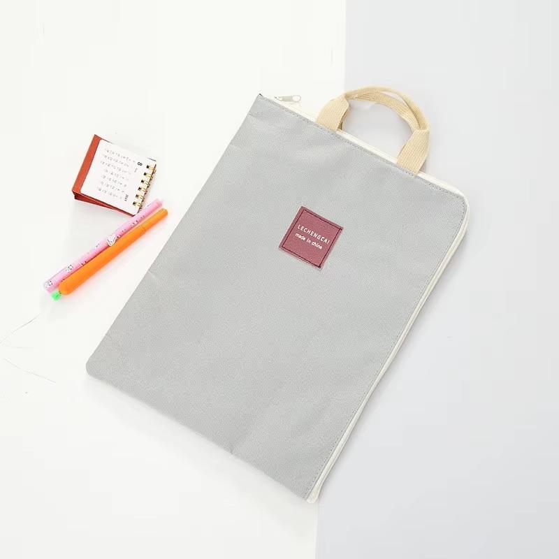 A4 Oxford Canvas File Bag Multi Layer Handheld Briefcase Storage Organizer for Office School Supplies Student Teacher