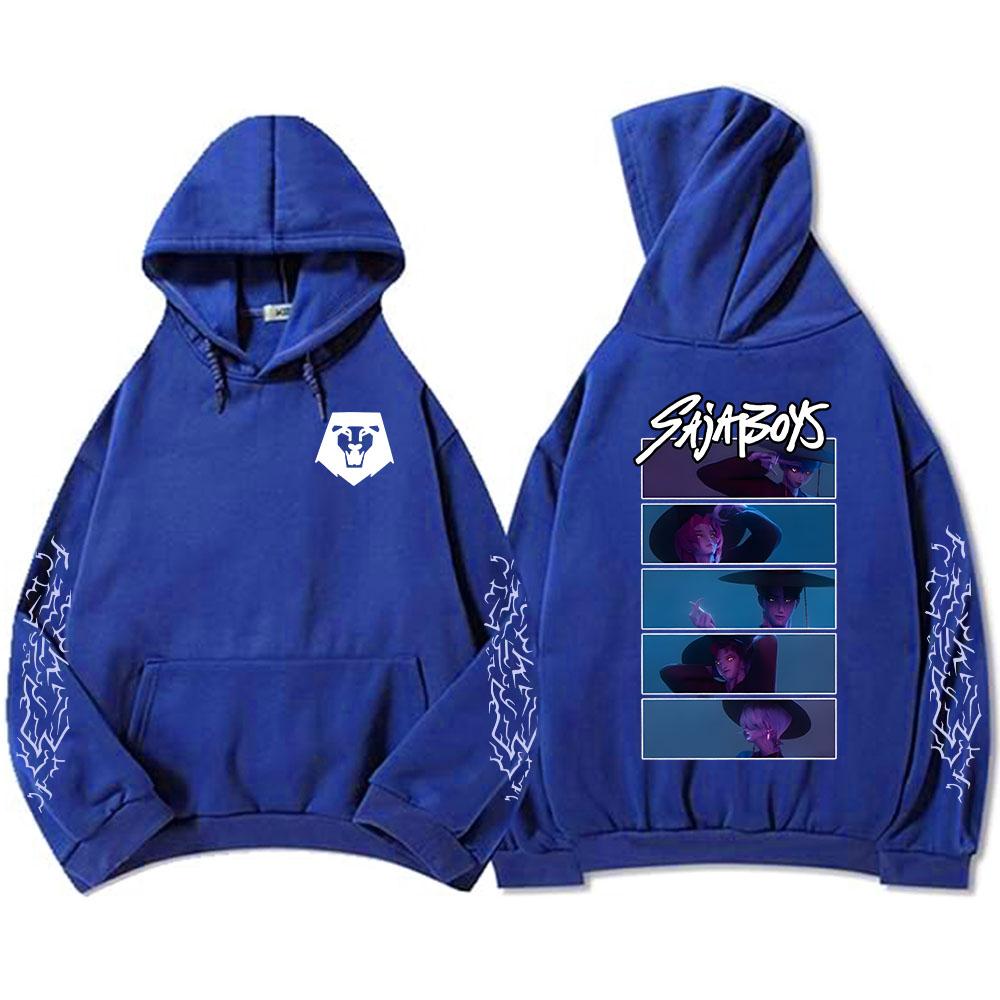 KPop Demon Hunters Saja Boys Selvlysende Hettegenser Langermet Mote Genser Casual Filmtrykk Unisex