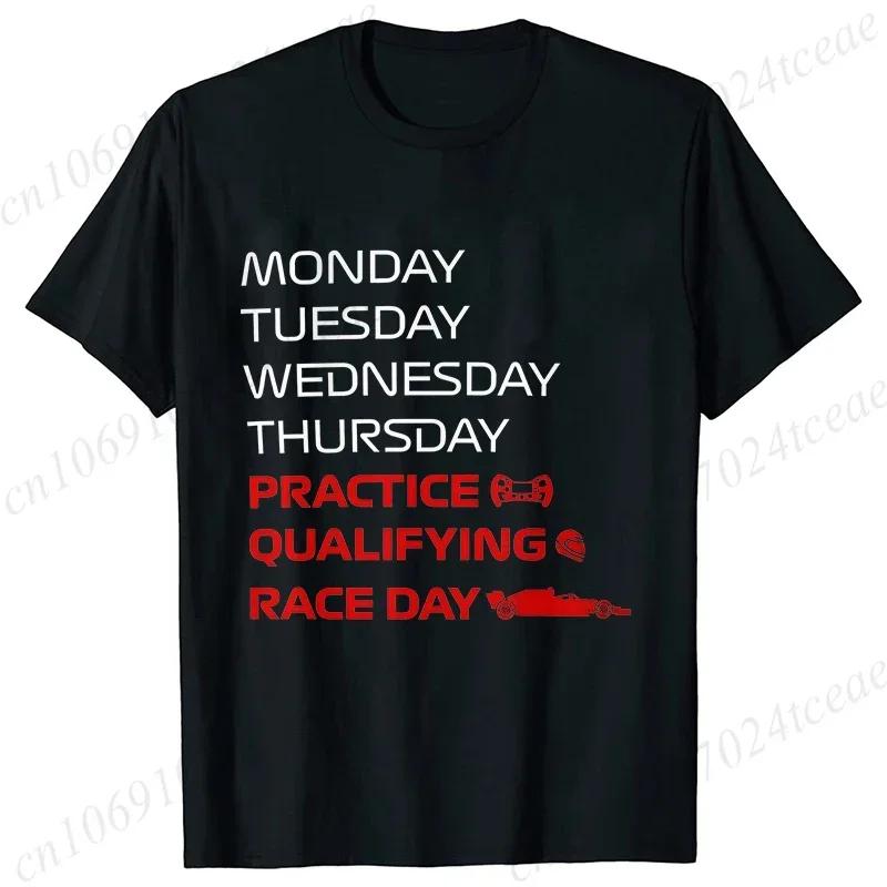 Race Week T-Shirt for Men Women Kids Clothing Practice, Qualifying, Race Day Design Tshirts Casual Men Clothing Racing Fan Gift