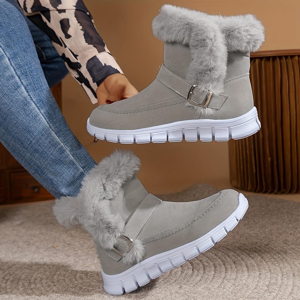 Winter Women's Low-Top Winter Snow Boots Warm Fleece-Lined Dress Boots with Anti-Skid Short Boots