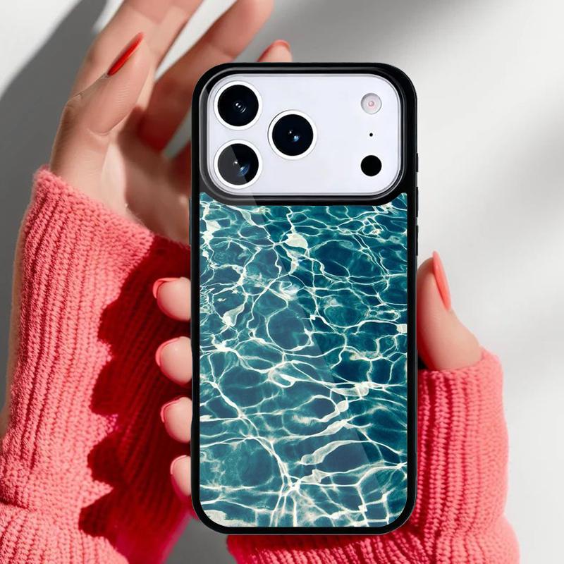 Water Pattern Pool Summer Phone Case for iPhone 17 Air 16e 15 14 13 Pro Max Back Cover for 12 11 Pro Coque