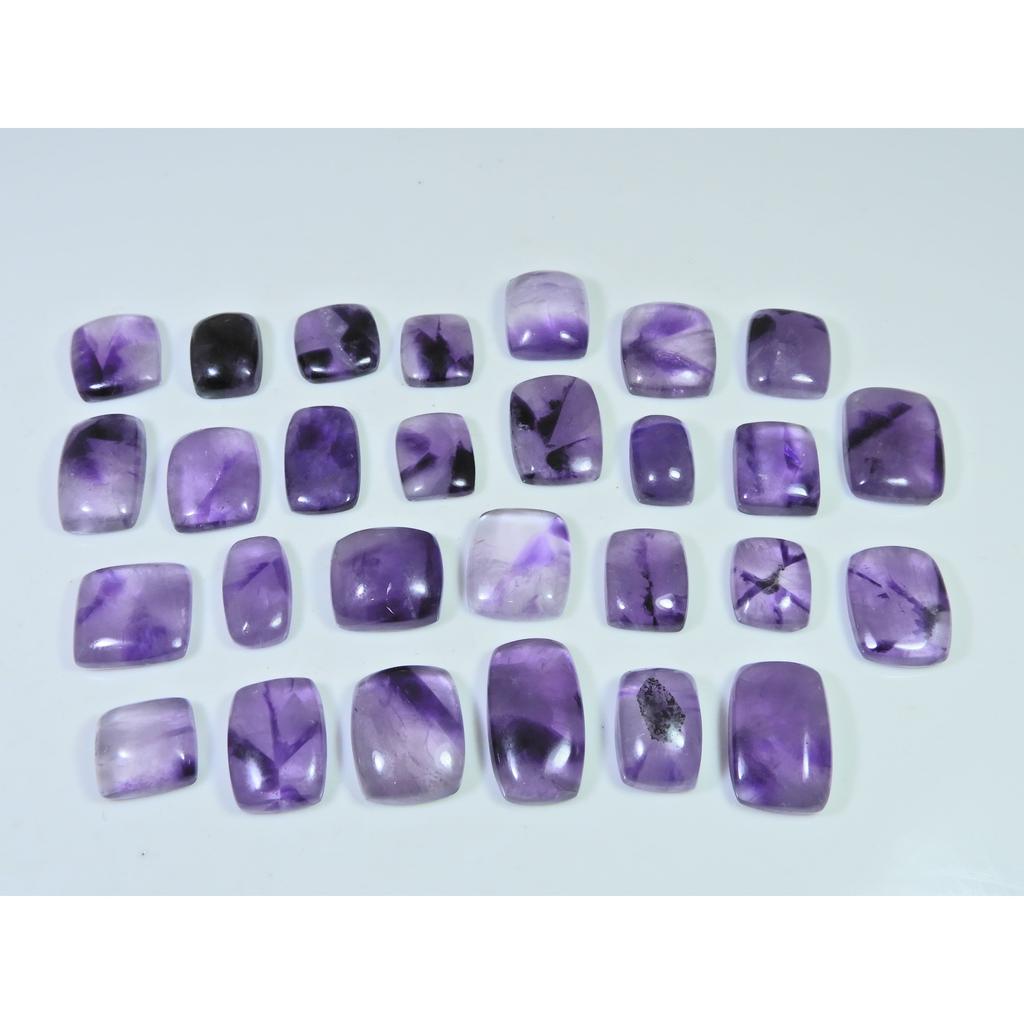 345Cts.Ametista Natural Ágata Renda Octogonal Cabochão Gema Solta Lote 28 Peças C-808