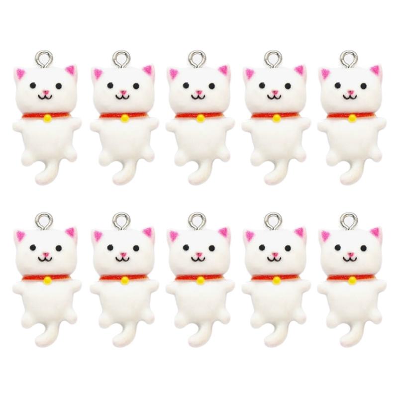 Cartoon Cat Earring Pendant Engaging Resin Cat Fun and Challenging Project DIY Resin Cat Craft Set for Animal Lovers