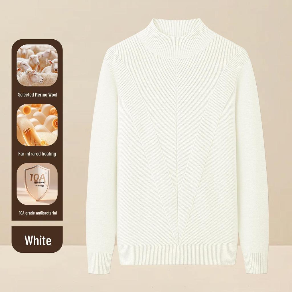 Men's Wool Modal Knitwear: Half-High Neck Textured Base Layer for Autumn/Winter 2026