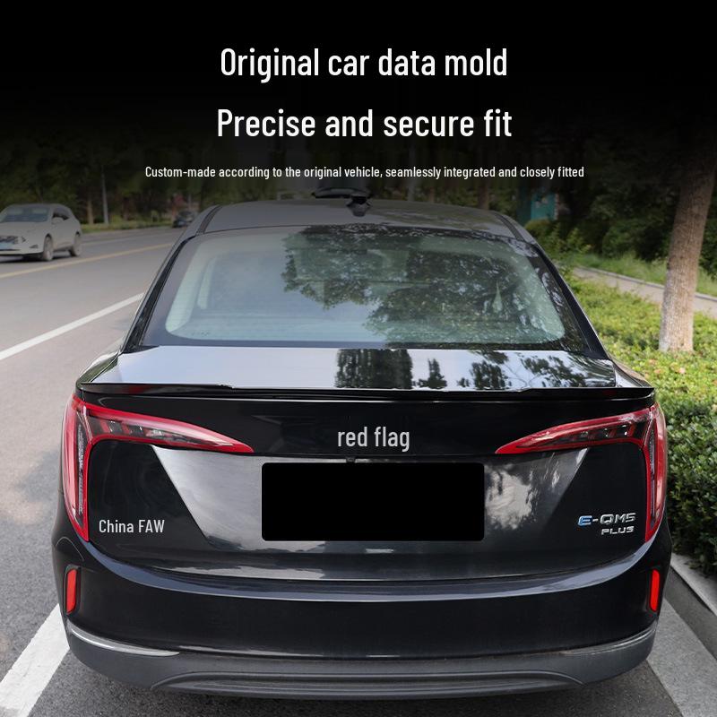 Hongqi E-QM5 Carbon Fiber Rear Spoiler: No-Drill Tail Wing Blade