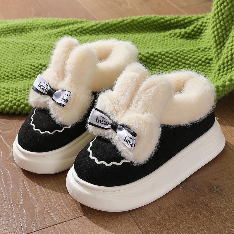 New winter women's outer wear fleece warm snow boots cotton shoes indoor thick-soled plush rabbit cotton boots